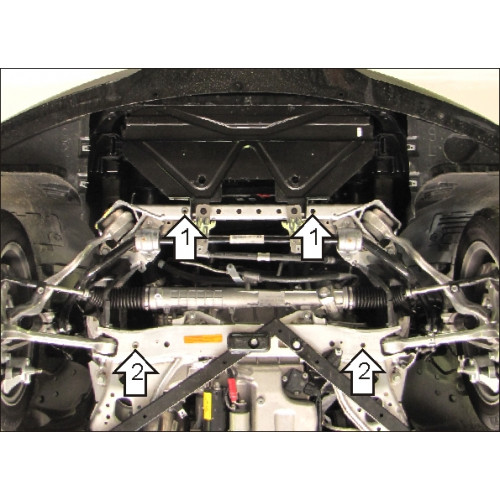 Защита Гидроусилителя руля MOTODOR для BMW 1 2007-2012 e81, E87, Сталь 2 мм - Арт. 213