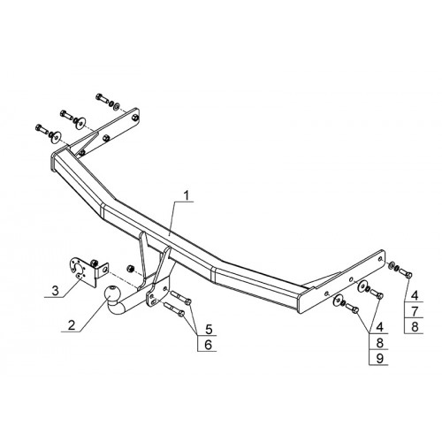 Фаркоп Avtos на GREAT WALL Hover H5 2010- Арт.GW 12